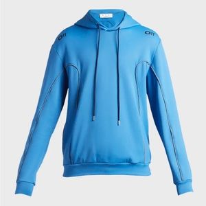 OFF-WHITE Arrow Outline-Print Thermo Fleece Hoodie